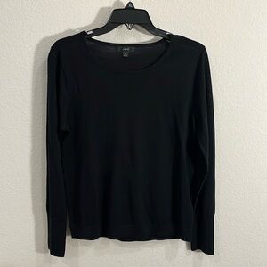 J CREW MERINO WOOL BLACK CREW SWEATER
